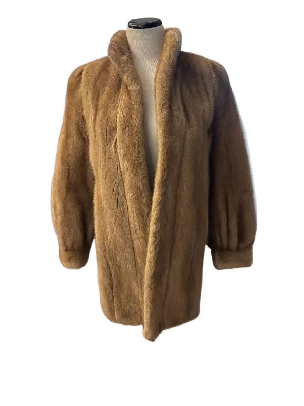 Vintage Natural Ranch Mink Mov Wife Coat Sz M